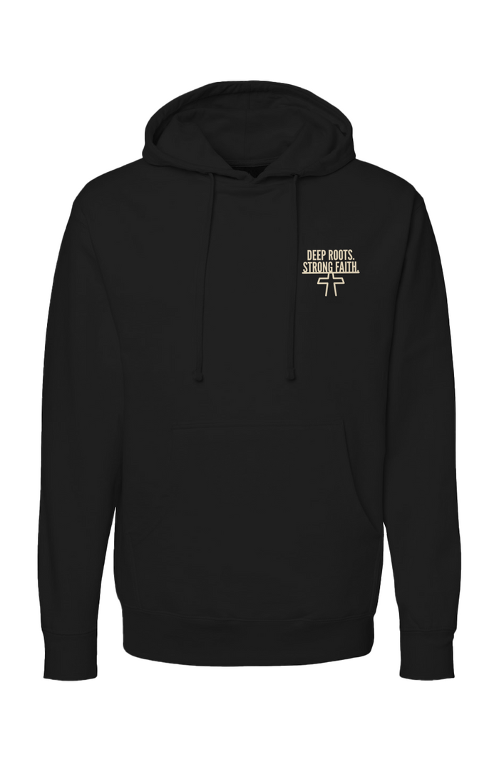 Deep Roots Strong Faith Hoodie - Black